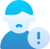 Woman's face with exclamation point, illustrating patient responsibility and health monitoring