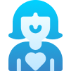 Woman's icon representing well-woman care and gynecological health services.
